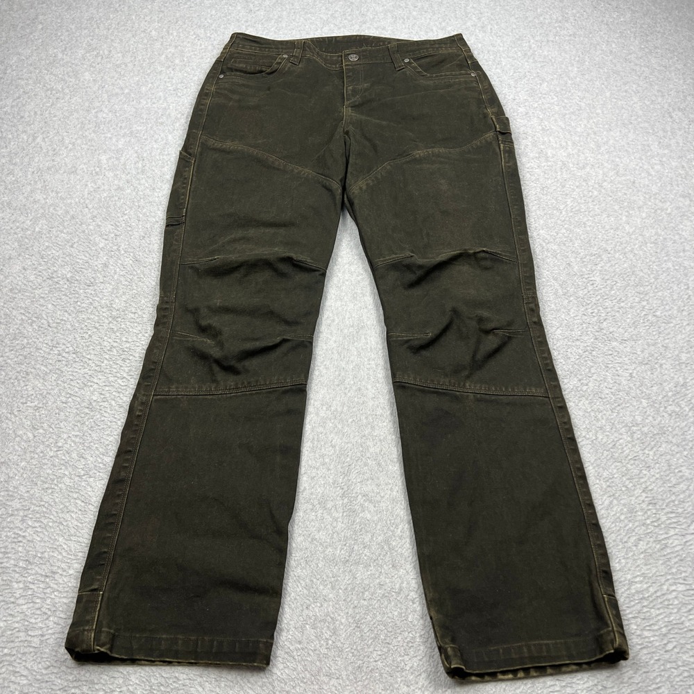 KUHL Rydr Pants Womens 12 Regular Brown Dye Canvas Articulated Knee Hiking 6359